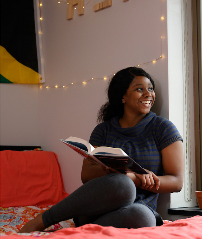 Student Studying in a Dorm